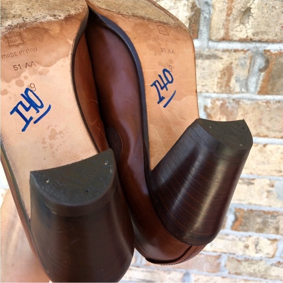 Via Spiga Made in Italy Vintage Coñac Leather Western  Pointed Toe Heel Shoes 9 - Picture 14 of 16